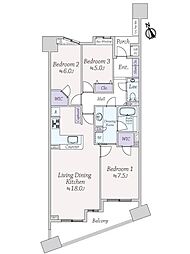 ライオンズスクエア小石川後楽園 3LDKの間取図画像
