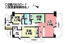 レインボー木曽川壱番館 4LDKの間取図画像