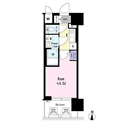 エスリード大阪エヴォルツ 1Kの間取図画像