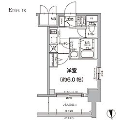 エスリード松屋町グレース 1Kの間取図画像
