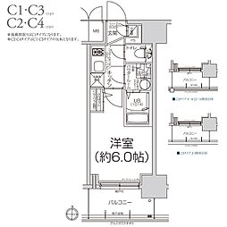 エスリード大阪リエート 1Kの間取図画像