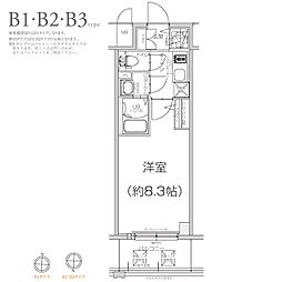 エスリード大阪グランフォート 1Kの間取図画像