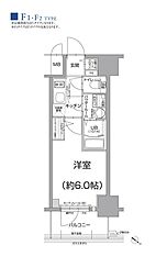 エスリード神戸レジデンス 1Kの間取図画像