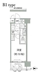 エスリード京橋アミュゼ 1Kの間取図画像