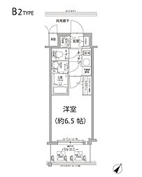 エスリード新北野アーデル 1Kの間取図画像