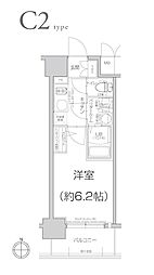 エスリード大阪京橋FLORAISON 1Kの間取図画像