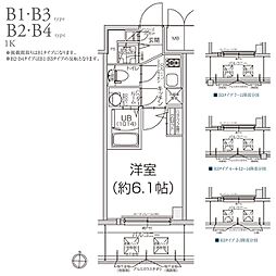 エスリード大阪リエート 1Kの間取図画像
