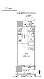 エスリード大阪STATION 1Kの間取図画像