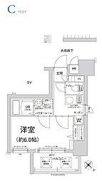 ESLEADAWAZAPRIMECOAT 1Kの間取図画像