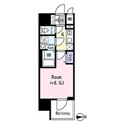 エスリード大阪CENTRAL 1Kの間取図画像
