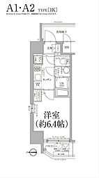 エスリード京橋ウエスト 1Kの間取図画像