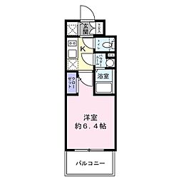 エスリード新大阪ザ・プレミアWEST 1Kの間取図画像