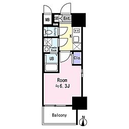 エスリード新大阪アヴァン 1Kの間取図画像