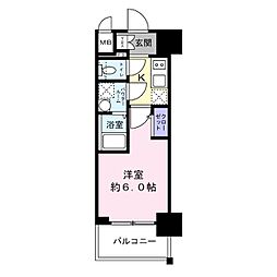 エスリード新大阪ザ・プレミアWEST 1Kの間取図画像
