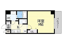 ブリランテ都島 1Kの間取図画像