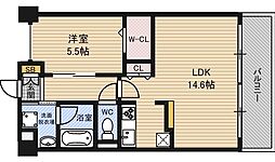 ゲートレジデンス鶴見緑地 1LDKの間取図画像