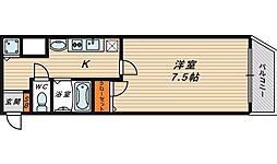 エスライズ桜ノ宮 1Kの間取図画像