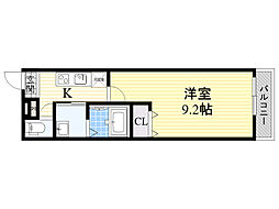 フジパレス横堤3番館 1Kの間取図画像