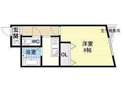 プレジデントハイツ ワンルームの間取図画像