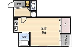 コーポ三原 ワンルームの間取図画像