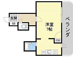 エムロード都島 1Kの間取図画像