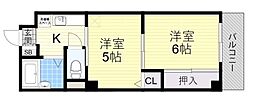 リバーヴィレッジ関目 2Kの間取図画像