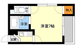 アーバン都島 1Kの間取図画像