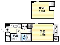 ステージ今市 1Kの間取図画像