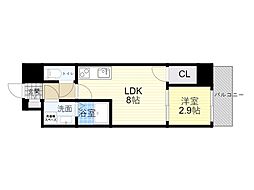 GARDENIA城北公園 1LDKの間取図画像