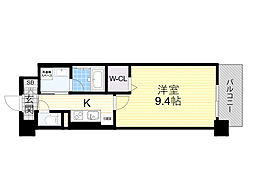 アルモニー都島内代 1Kの間取図画像