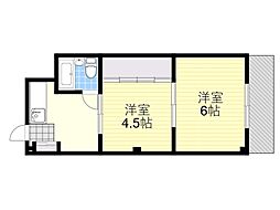 ブルースカイハイツ新森 2Kの間取図画像