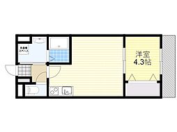 アフィット放出東 1LDKの間取図画像