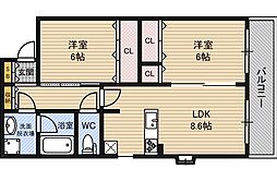ル・シエル 2LDKの間取図画像