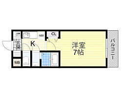 エスリードレジデンス都島シティフロント 1Kの間取図画像