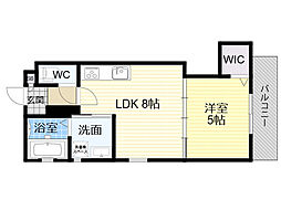 クリエオーレ茨田大宮4 1LDKの間取図画像