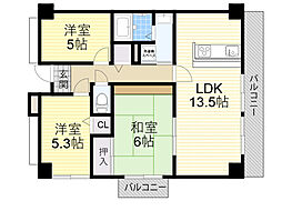 ユンヌ・ホワイエ 3LDKの間取図画像