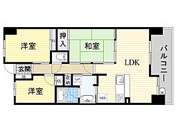 レジディア都島1 3LDKの間取図画像