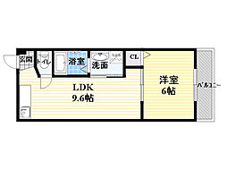 M'プラザ城東弐番館 1LDKの間取図画像