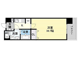 エクセレントOBPバンクスEAST 1Kの間取図画像