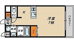 プレサンス大阪城公園ファーストシート ワンルームの間取図画像
