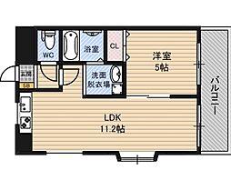 若杉ロイヤルマンション 1LDKの間取図画像