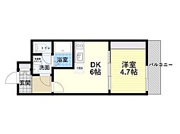 GARDENIA鶴見 1DKの間取図画像