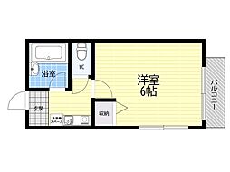 フロントリバー都島 1Kの間取図画像