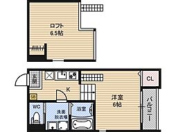 ステージ東中浜 1Kの間取図画像
