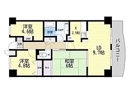 グランドソーワ今福鶴見 3LDKの間取図画像