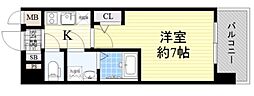 エスリード京橋アミュゼ 1Kの間取図画像