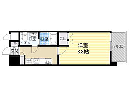 アーバンエース関目パル 1Kの間取図画像