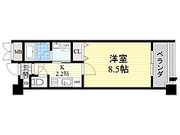 オルゴグラート鶴見 1Kの間取図画像