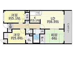 グランビヤンフェ 3LDKの間取図画像