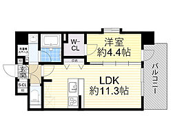 TOPCOURTMIYAKOJIMA 1LDKの間取図画像